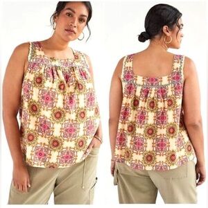 Anthropologie Let Me Be Abstract Motif Top 12
